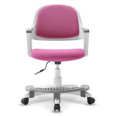 체어클럽 터치백 GOLD 패브릭 무회전 발받침형 의자, 화이트(바디) + 핑크(쿠션)