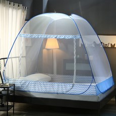 에버하우스 지그재그라인 원터치 텐트형 삼각모기장, 블루