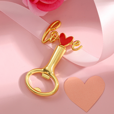 微笑的Valentine's Day LOVE開瓶器, 金紅色, 1個