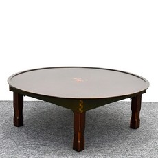 남원은행공방 원형 풍년나비꽃 다용도상 7호 90cm, 짙은커피색