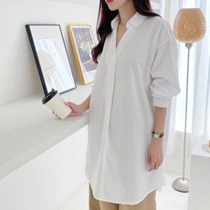 보리맘 심플 루즈핏 임산부 셔츠 원피스 C571
