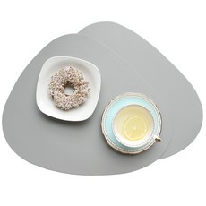 요즈음 PU 조약돌 테이블매트 2p, 450 x 370 mm, 그레이