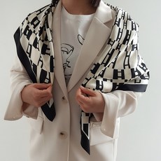 바비수 실크 100 마임 다트 까레 어깨숄 스카프