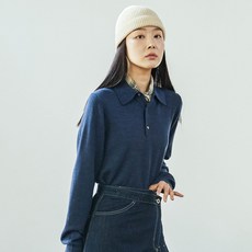 여성용 울 컬러 니트