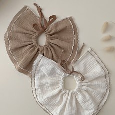 HARAROI 幼兒款喇叭蝴蝶結圍巾圍兜 2件組