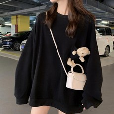 PAPERMENTS 女式圓形休閒可愛寬鬆泰迪熊運動衫 13688