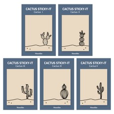 모노라이크 스티키 점착메모지 캑터스 5종 세트, Cactus I, Cactus II, Cactus II, Cactus III, Cactus IV, Cactus V, 1세트