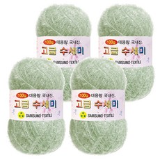 yarna 100g 대용량 고급수세미 뜨개실 4p + A인쇄도안 8종 세트, 162 그린티민트, 1세트