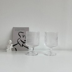 에고이즘 스트라이프 고블렛잔 2p + 엽서 세트, 단일색상(고블렛잔), 1세트