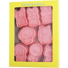 E Home Baking 多種狗狗造型餅乾壓花模具, 8個一套, PP塑膠材質, 耐熱100℃, 中國製, 狗狗造型, 8個