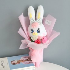 모리앤 비누꽃 리코 한아름 인형꽃다발 40cm, 혼합색상