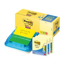 3M Post-it 抽取式便條台 C-4214+強力黏貼便利貼 KR330-20A, 渴望黃色、新芽綠色、深粉色（便利貼）, 1套