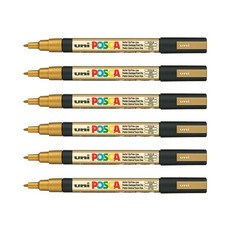 포스카 컬러마커 PC-3M GOLD, 6개, 1색