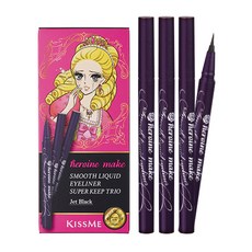 키스미 히로인메이크 스무스 리퀴드 아이라이너 슈퍼 킵 0.4ml, 딥블랙, 3개
