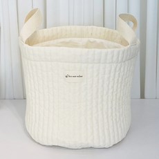 嬰兒絎縫玩具尿布布籃, Ivory, 1個