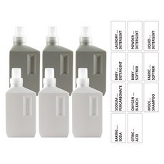 로맨틱하우스 로하 사각 세제용기 2종 x 3p + 투명스티커 11종