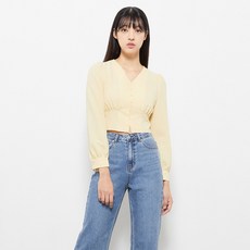 미쏘 브이넥 크롭 블라우스