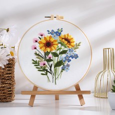세프리 꽃 자수 DIY 세트, 해바라기, 1세트