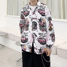 시리즈남방 남성용 다양한 패턴의 하와이 빈티지 남방 긴팔 셔츠