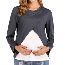 長袖哺乳印花上衣