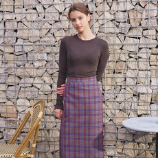 벰버 CHECK MIDI SKIRT