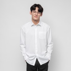 CARET 男士無皺基本款長袖襯衫, 2XL, 白色