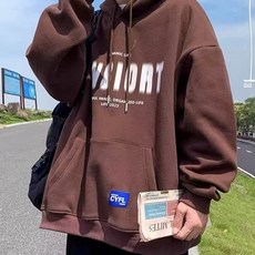 남성용 멋스러운 패치 후드티