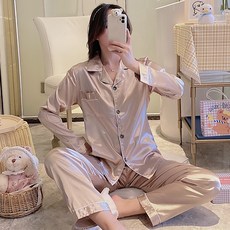 DM 심플 실키 임부 잠옷 상하의 세트