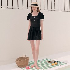 로라로라 여성용 FRILL COVER UP SWIM SKIRT, BLACK