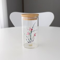 두리가온 자개 내열유리 양념통 2호 난초꽃, 340ml, 1개