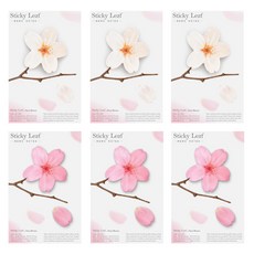 어프리 스티키리프 베이직 점착메모지 벚꽃 M 3종 x 3p, 화이트, 핑크, 1세트