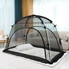 DDASUMI TENT 蚊帳帳篷型床蚊帳皮膚, 黑色