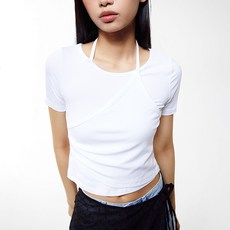 미쏘 여성용 반팔 레이어드 티셔츠