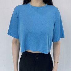 파란색크롭티