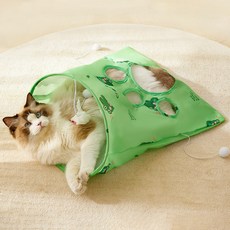 파스텔펫 고양이 바스락 숨숨 하우스, 그린, 1개