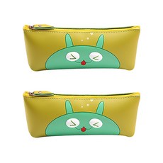 컬러풀 몬스터 프렌즈 일러스트 브러쉬 펜 파우치 2p