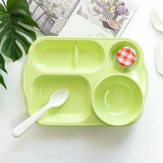 Roya 美耐皿 805 幼兒餐盤碗組, 食物托盤+兒童球, 1組, 淺綠色