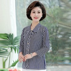 두봄 여성용 섬머 빅사 스트라이프 셔츠