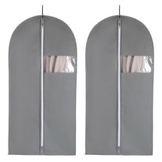 Roiwing 簡約透明窗戶衣架衣套防水灰色, 2個, 1入