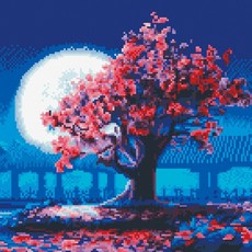 디클레어 액자 캔버스형 보석십자수 DIY 키트 40 x 50, 1세트, DCF037 벚꽃엔딩