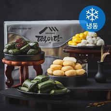 떡미당 부직포 선물세트 송편 500g + 현미쑥곤약가래떡 500g + 밥알쑥찹쌀떡 600g + 인절크림찹쌀떡 400g (냉동), 1세트