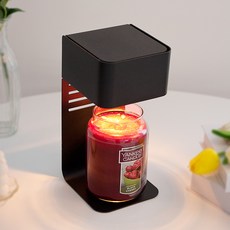 YANKEE CANDLE 造型融燭燈+香氛蠟燭 L號+燈泡 2入, Black Cherry, 黑色