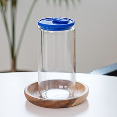 헥사 실리콘 뚜껑 비어캔 내열 유리컵 블루 500ml, 2개