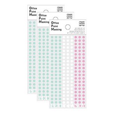 쁘띠팬시 오피스 포인트 마스킹 스티커 OPM-M306A, 민트, 화이트, 핑크, 3개