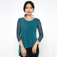 댄스도매몰 사선 보석 티셔츠 LDT25200, 청록