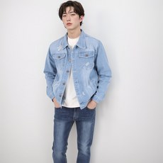 男款破洞水洗牛仔夾克 YO170B