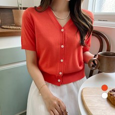 스티브케이블반팔가디건