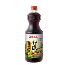 萬家香 和風輕食佐醬, 100%天然豆麥醬油, 無油零脂肪沙拉醬, 1L, 1瓶