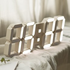 루나리스 위성 GPS 인테리어 LED 벽시계 38cm 크림