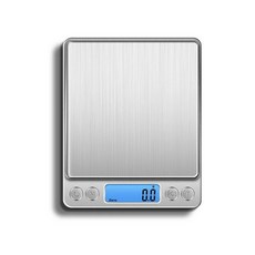 咪咪購物 不鏽鋼電子秤 0.1g~3kg, 精準測量、易於清潔、多單位轉換, 1個